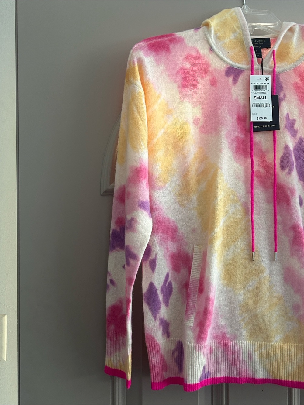 Charter Club Multicolored Cashmere Blend Tye Dye Set (Hooded Cardigan and Pants)